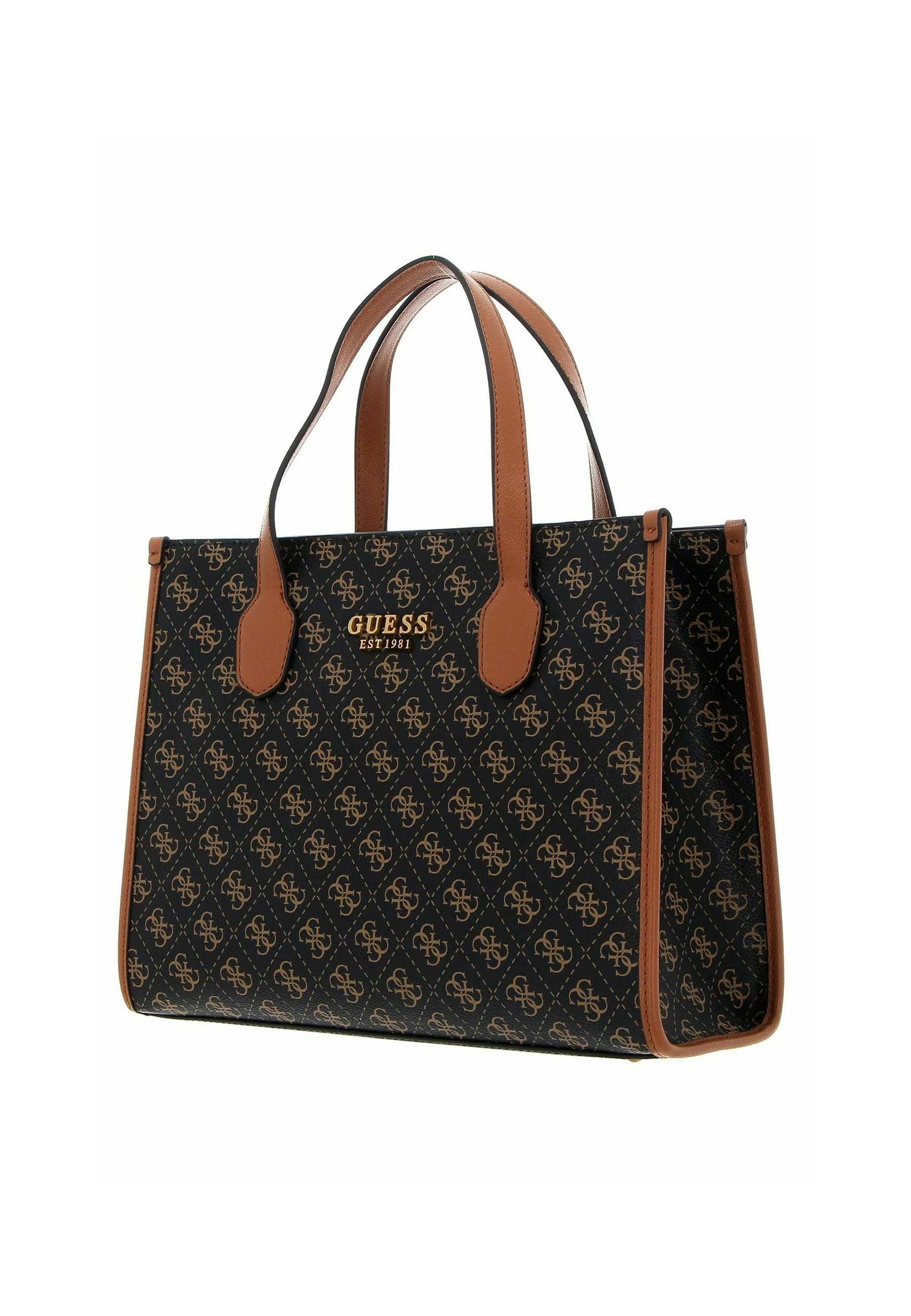 GUESS Silvana Borsa Tote Brown Logo Cognac QN866522 - Sandrini Calzature e Abbigliamento