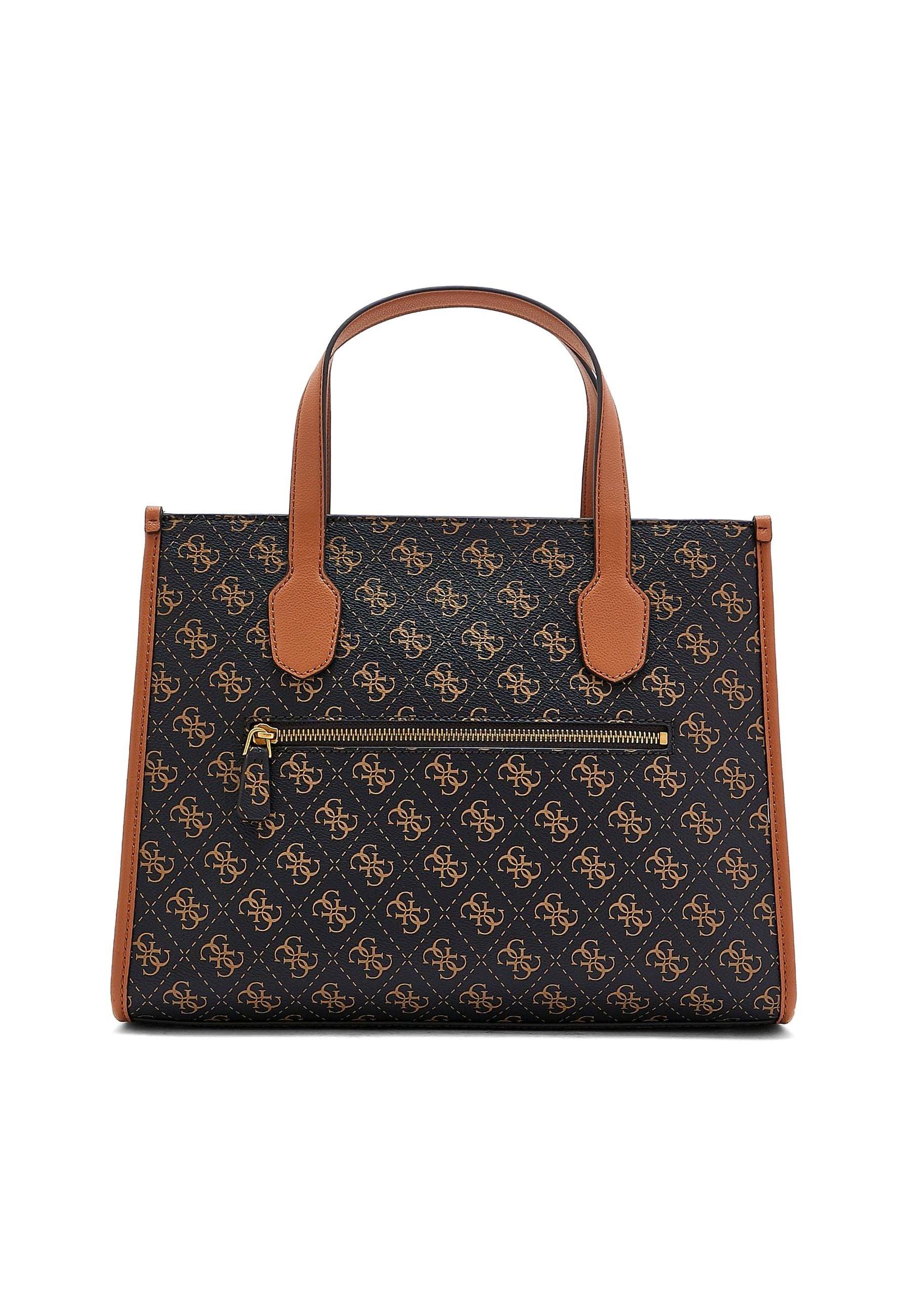 GUESS Silvana Borsa Tote Brown Logo Cognac QN866522 - Sandrini Calzature e Abbigliamento