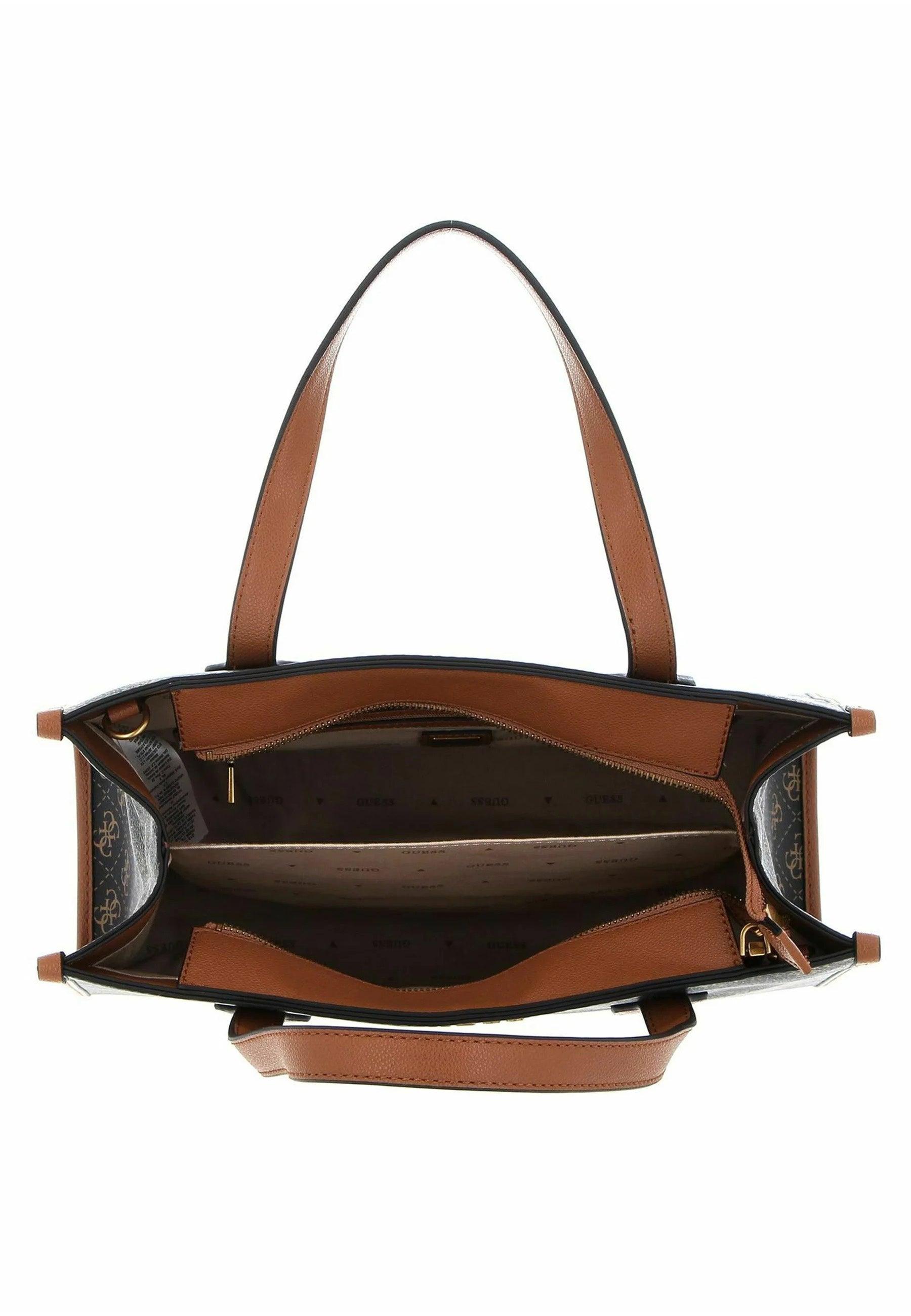 GUESS Silvana Borsa Tote Brown Logo Cognac QN866522 - Sandrini Calzature e Abbigliamento