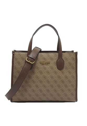 GUESS Silvana Borsa Tote Latte Logo Brown SB866522 - Sandrini Calzature e Abbigliamento