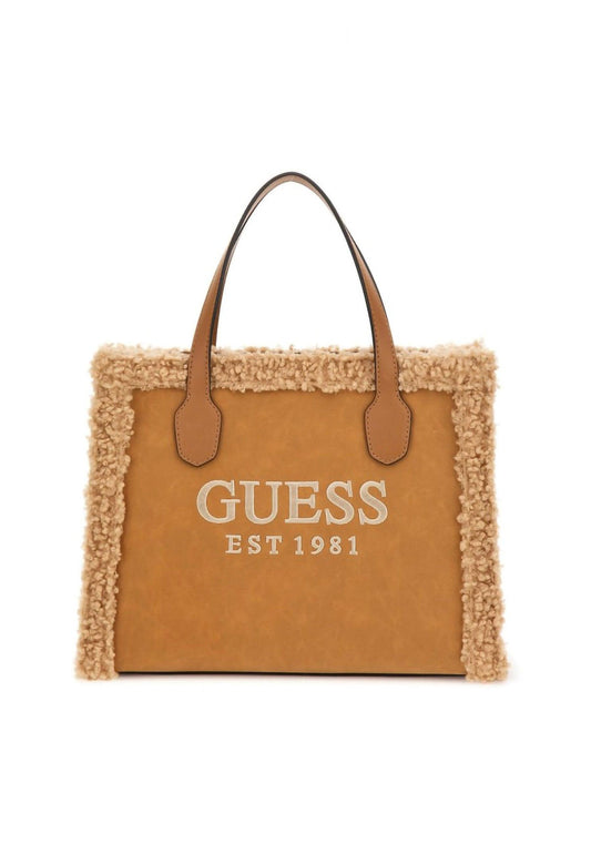 GUESS Silvana Borsa Tote Pelo Cognac Beige HA866522 - Sandrini Calzature e Abbigliamento