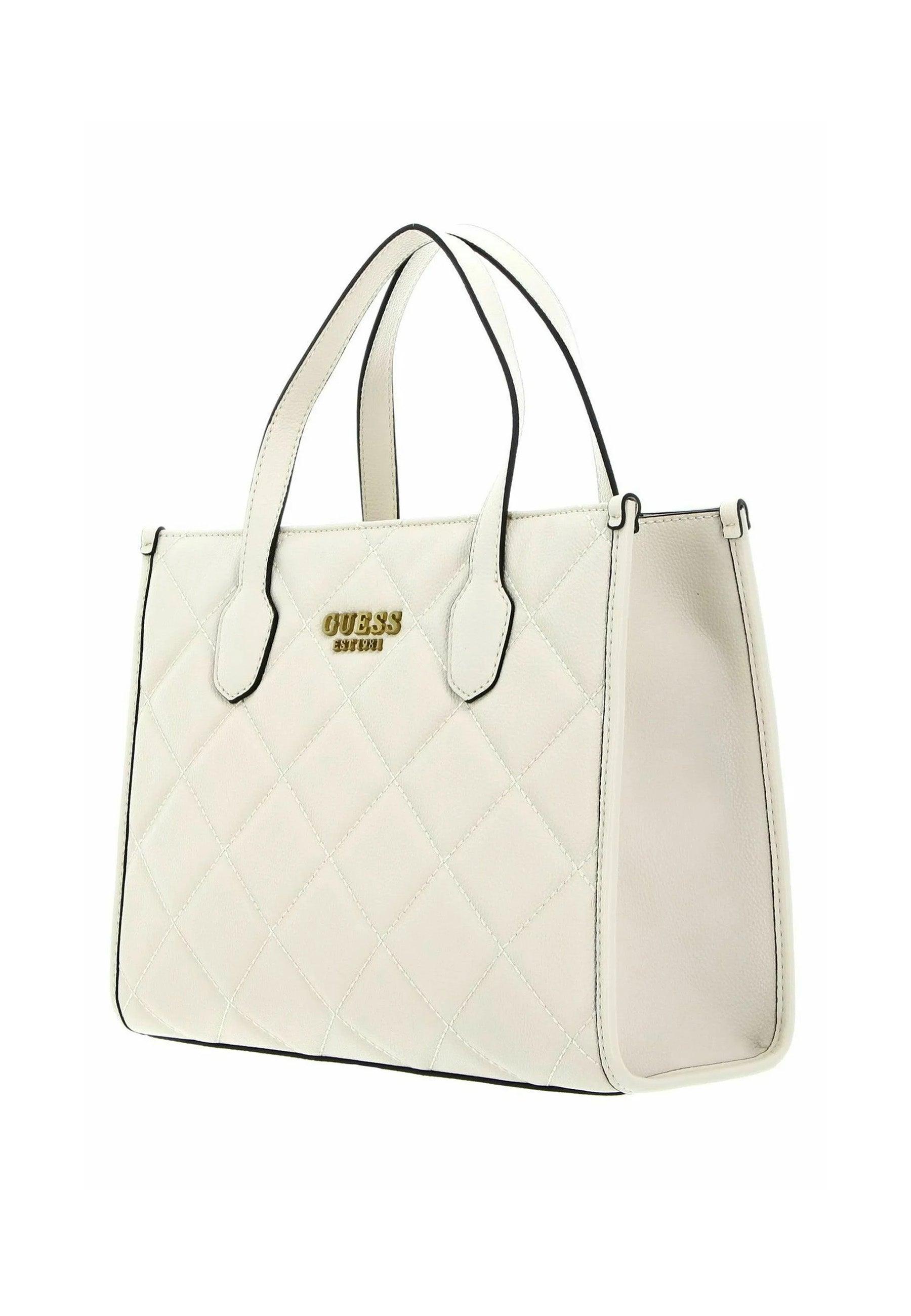 GUESS Silvana Borsa Tote Stone Bianco QC866522 - Sandrini Calzature e Abbigliamento