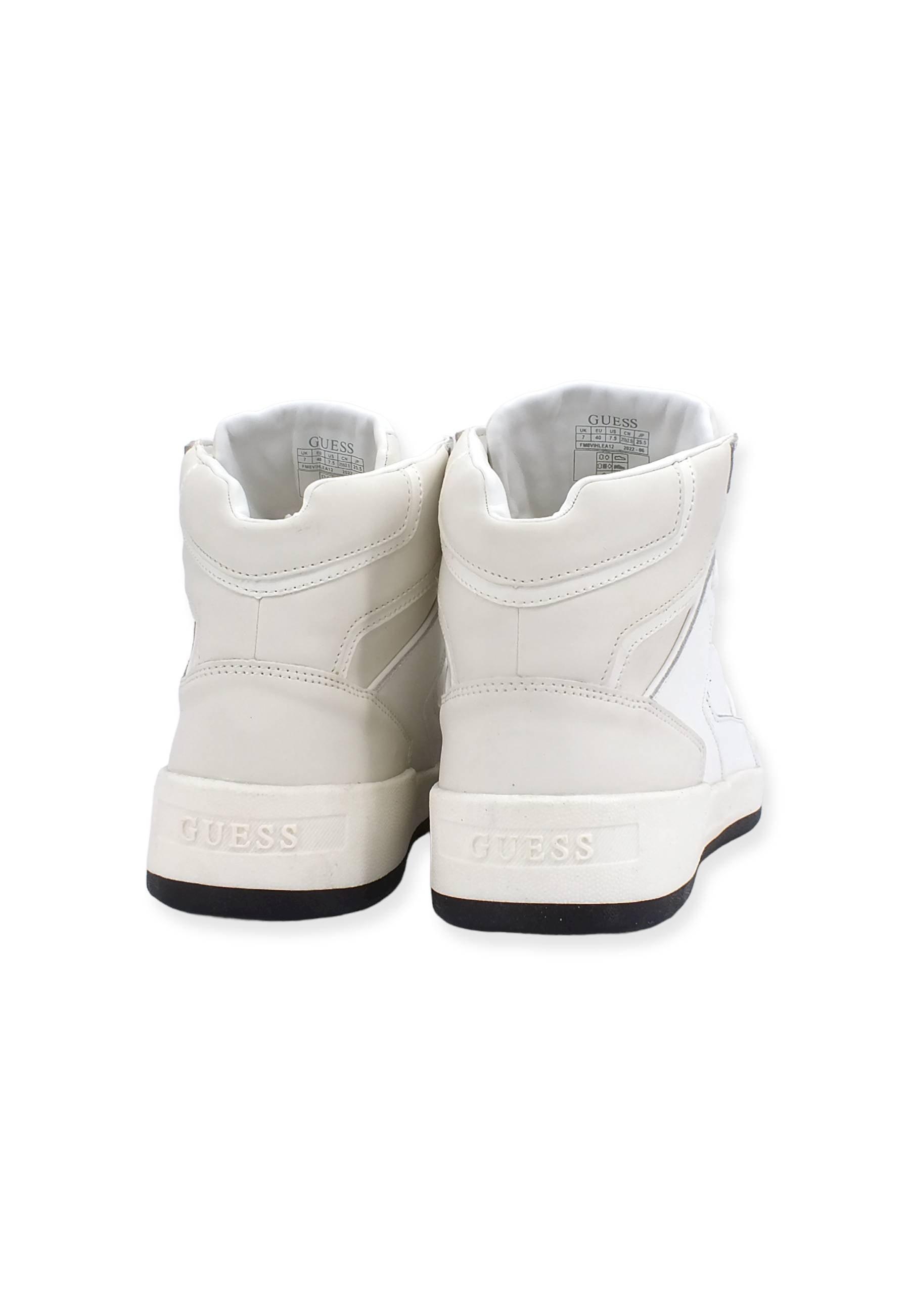 GUESS Sneaker Basket Hi Sneaker Uomo White FM8VIHLEA12 - Sandrini Calzature e Abbigliamento