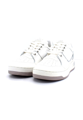 GUESS Sneaker Basket Ox Donna Glitter White FL5TKYSMA12 - Sandrini Calzature e Abbigliamento