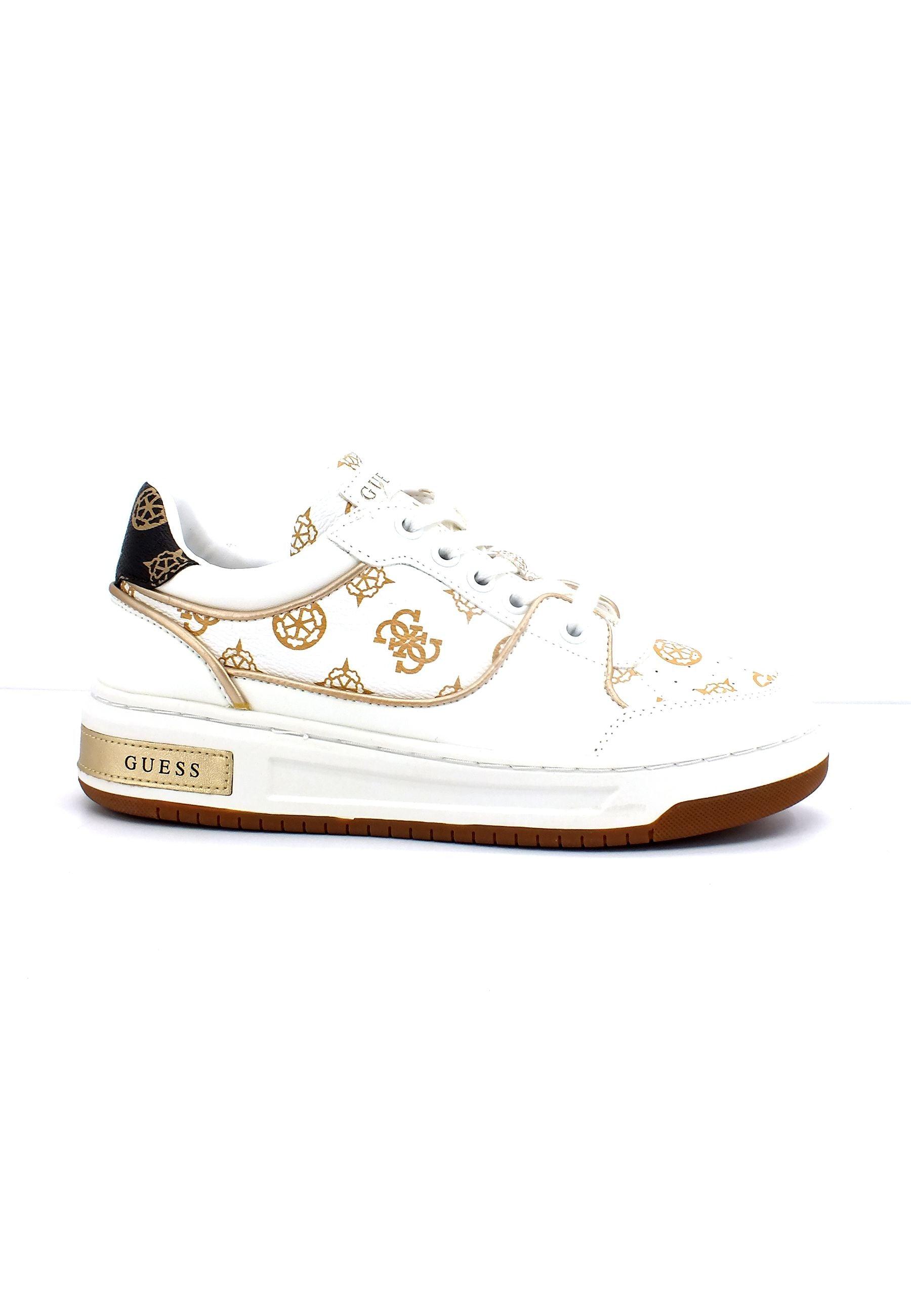 GUESS Sneaker Basket Ox Donna Off White FL5TKYFAL12 - Sandrini Calzature e Abbigliamento