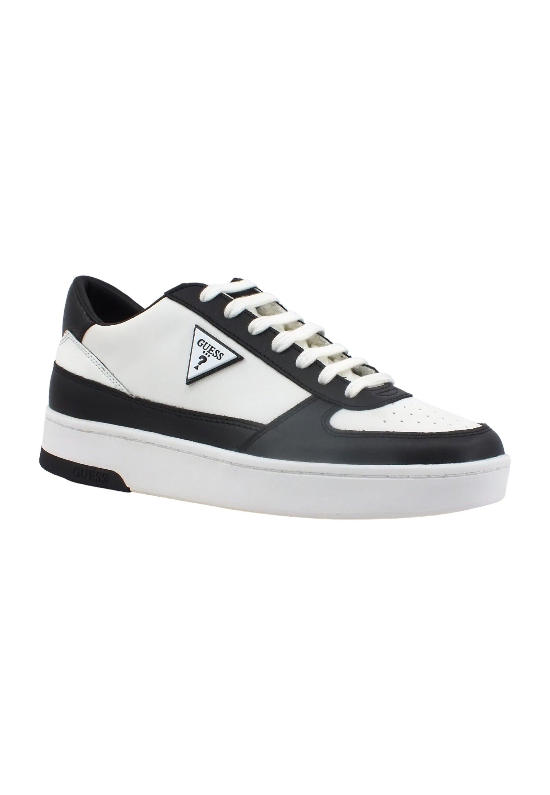 GUESS Sneaker Basket Ox Uomo White Black FM7SILLEA12 - Sandrini Calzature e Abbigliamento