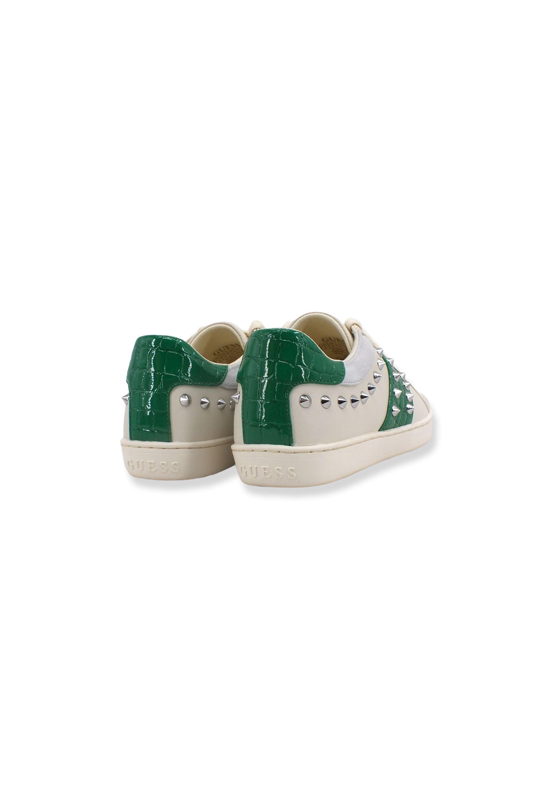 GUESS Sneaker Donna Borchie White Green FL7R2LLEA12 - Sandrini Calzature e Abbigliamento