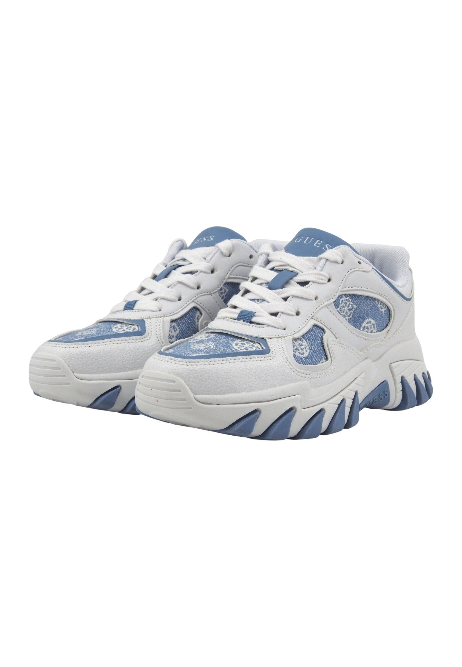 GUESS Sneaker Donna Denim Blue Bianco FLJNORFAL12 - Sandrini Calzature e Abbigliamento