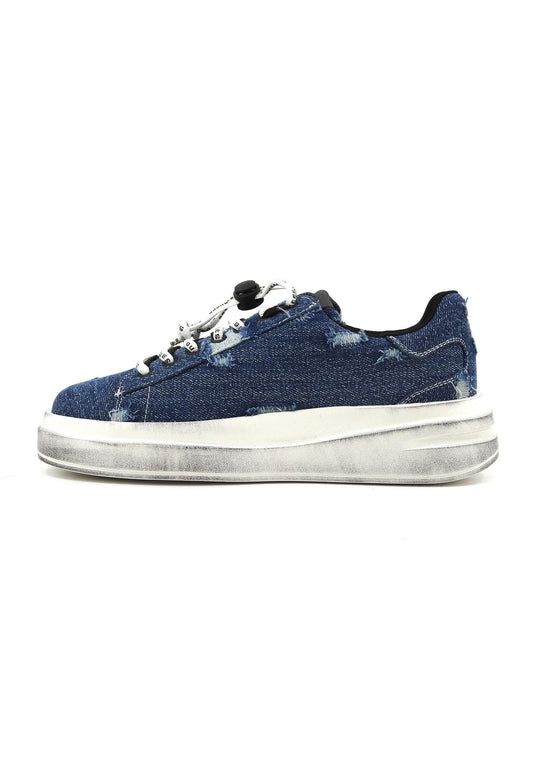 Guess Sneaker Donna Platform Dark Blue Denim FLJELBDEN12 - Sandrini Calzature e Abbigliamento