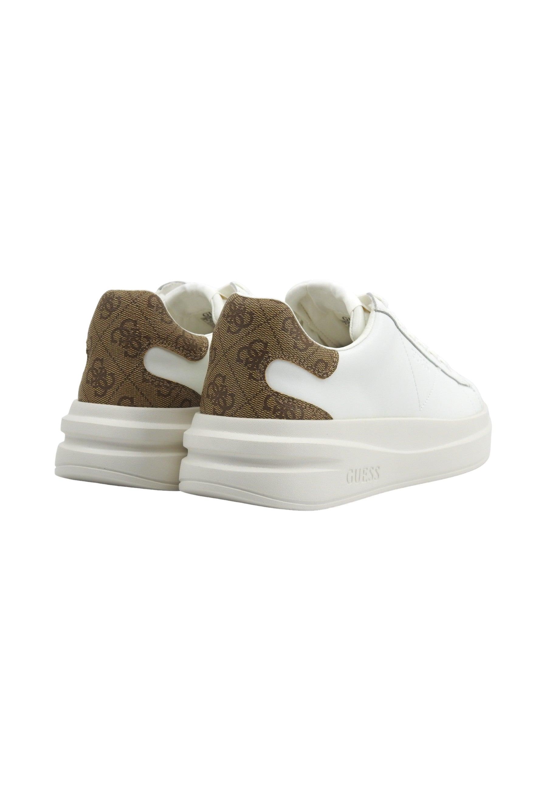 GUESS Sneaker Donna White Beige Brown FLPVIBLEA12 - Sandrini Calzature e Abbigliamento