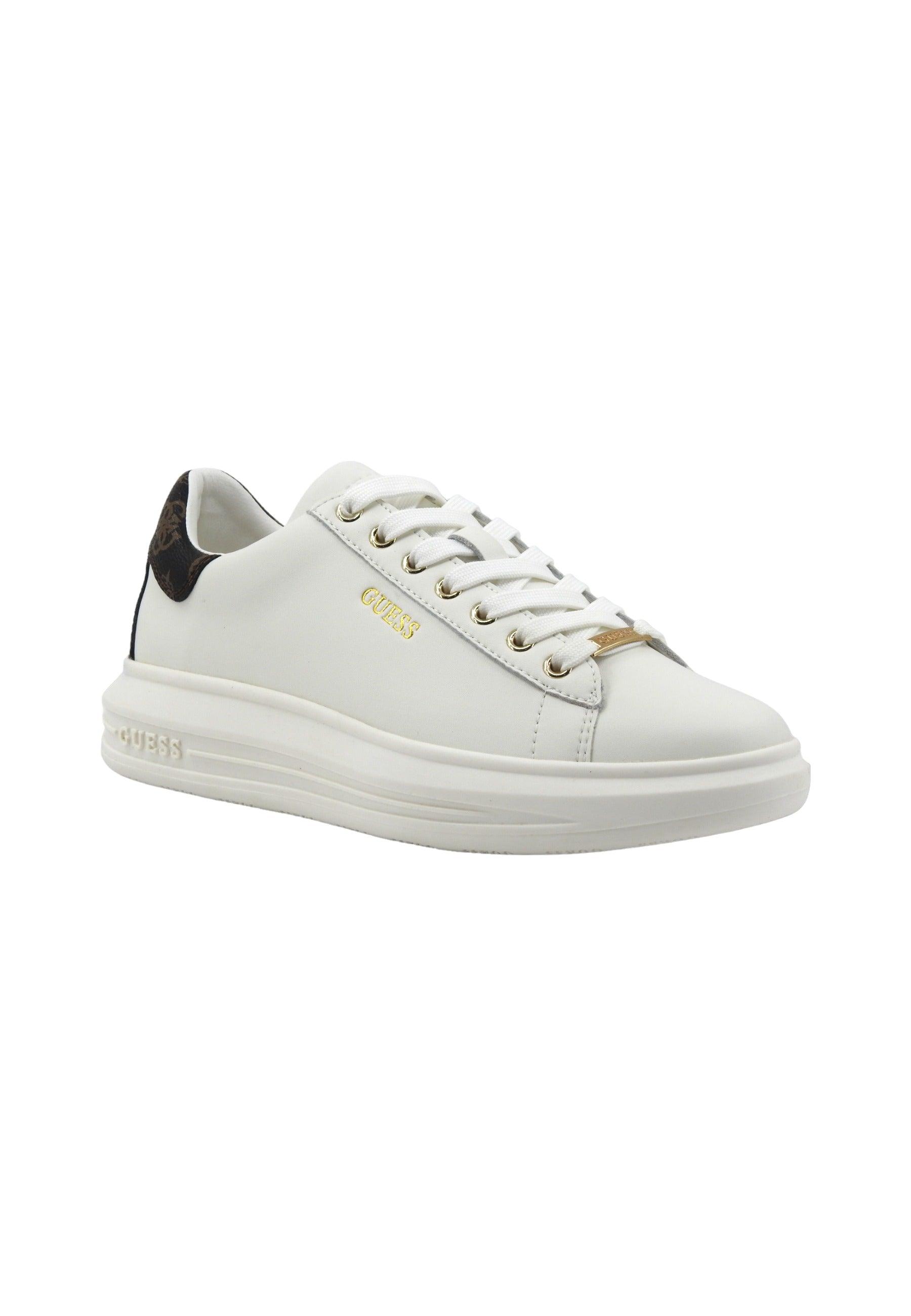 GUESS Sneaker Donna White Brown FL8VIBLEA12 - Sandrini Calzature e Abbigliamento