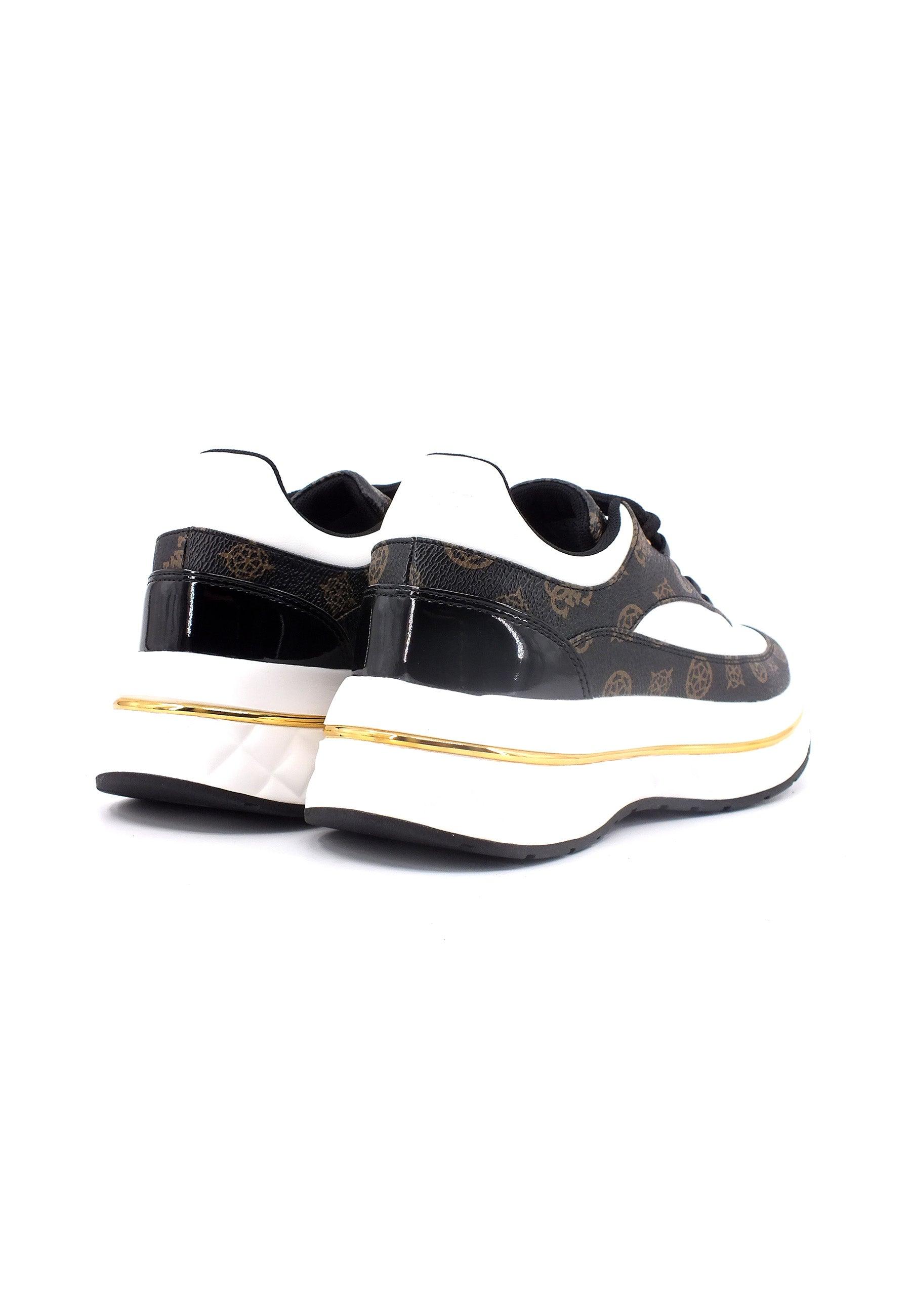 GUESS Sneaker Donna White Brown Ocra FL8KYRFAL12 - Sandrini Calzature e Abbigliamento