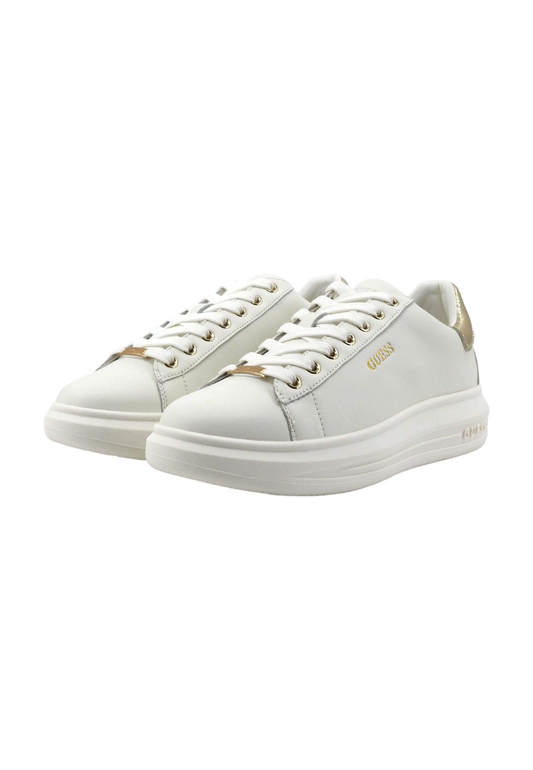 GUESS Sneaker Donna White Gold FL8VIBLEA12 - Sandrini Calzature e Abbigliamento