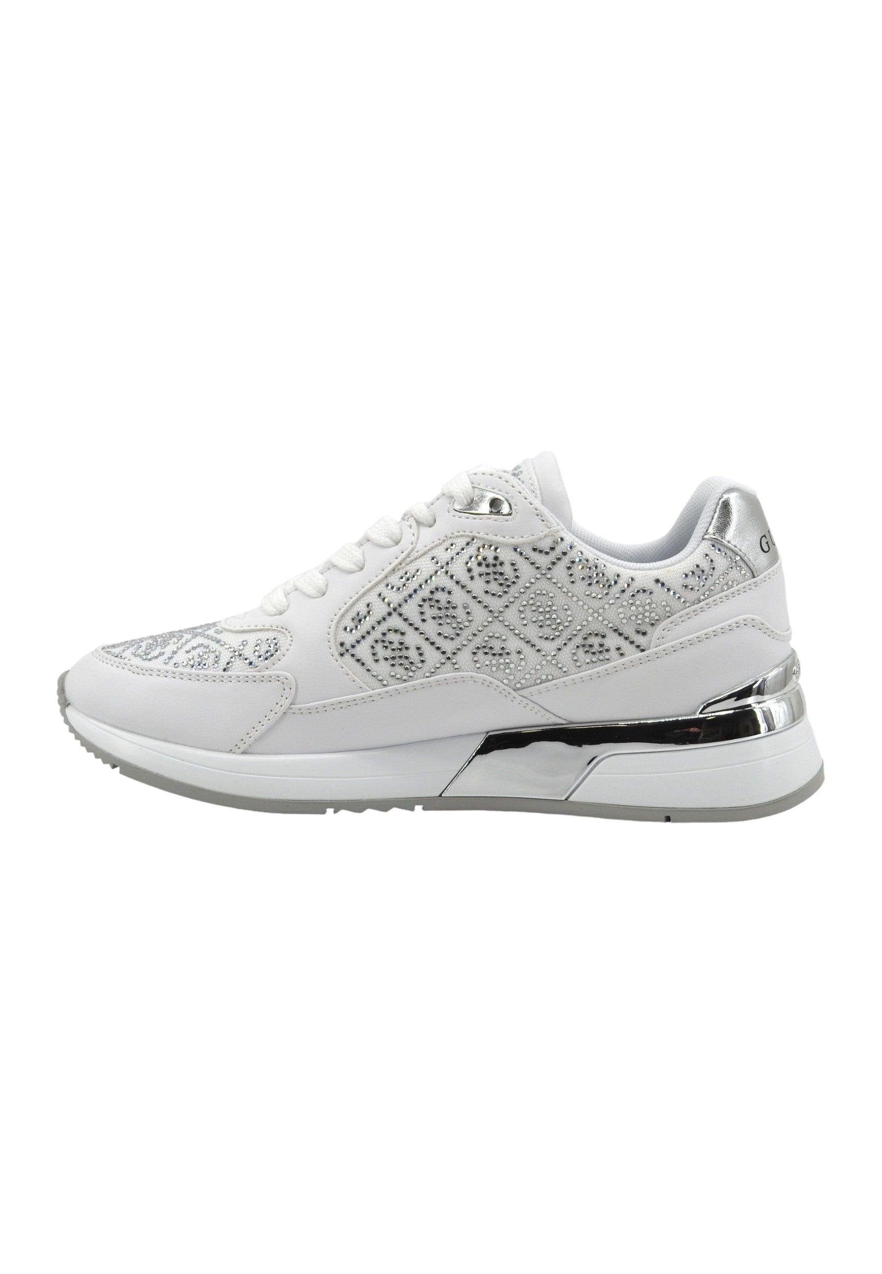 GUESS Sneaker Donna White Silver FLJMOXFAL12 - Sandrini Calzature e Abbigliamento