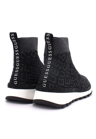 GUESS Sneaker Elastic Sock Donna Glitter Black FL8ZYLFAL12 - Sandrini Calzature e Abbigliamento