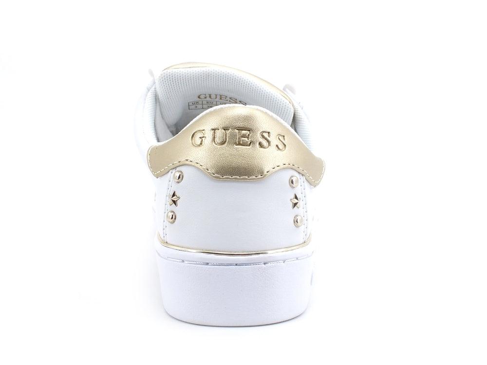GUESS Sneaker Glitter Borchie Logo White Gold FL7BVLELE12 - Sandrini Calzature e Abbigliamento