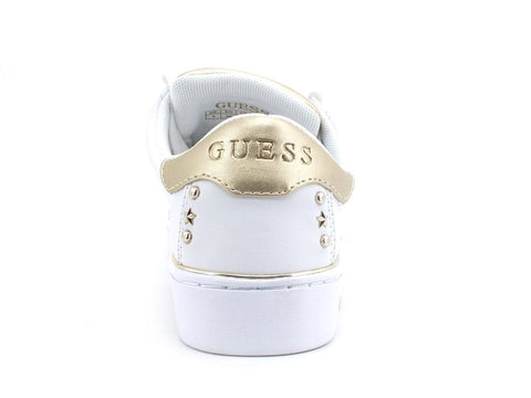GUESS Sneaker Glitter Borchie Logo White Gold FL7BVLELE12 - Sandrini Calzature e Abbigliamento