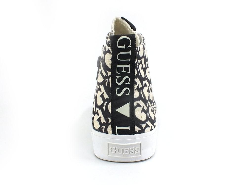 GUESS Sneaker Hi Canvas Loghi White Black FL5ERHFAL12 - Sandrini Calzature e Abbigliamento