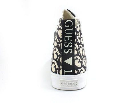 GUESS Sneaker Hi Canvas Loghi White Black FL5ERHFAL12 - Sandrini Calzature e Abbigliamento