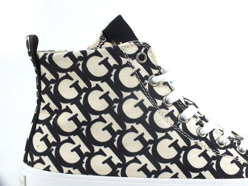 GUESS Sneaker Hi Canvas Loghi White Black FL5ERHFAL12 - Sandrini Calzature e Abbigliamento