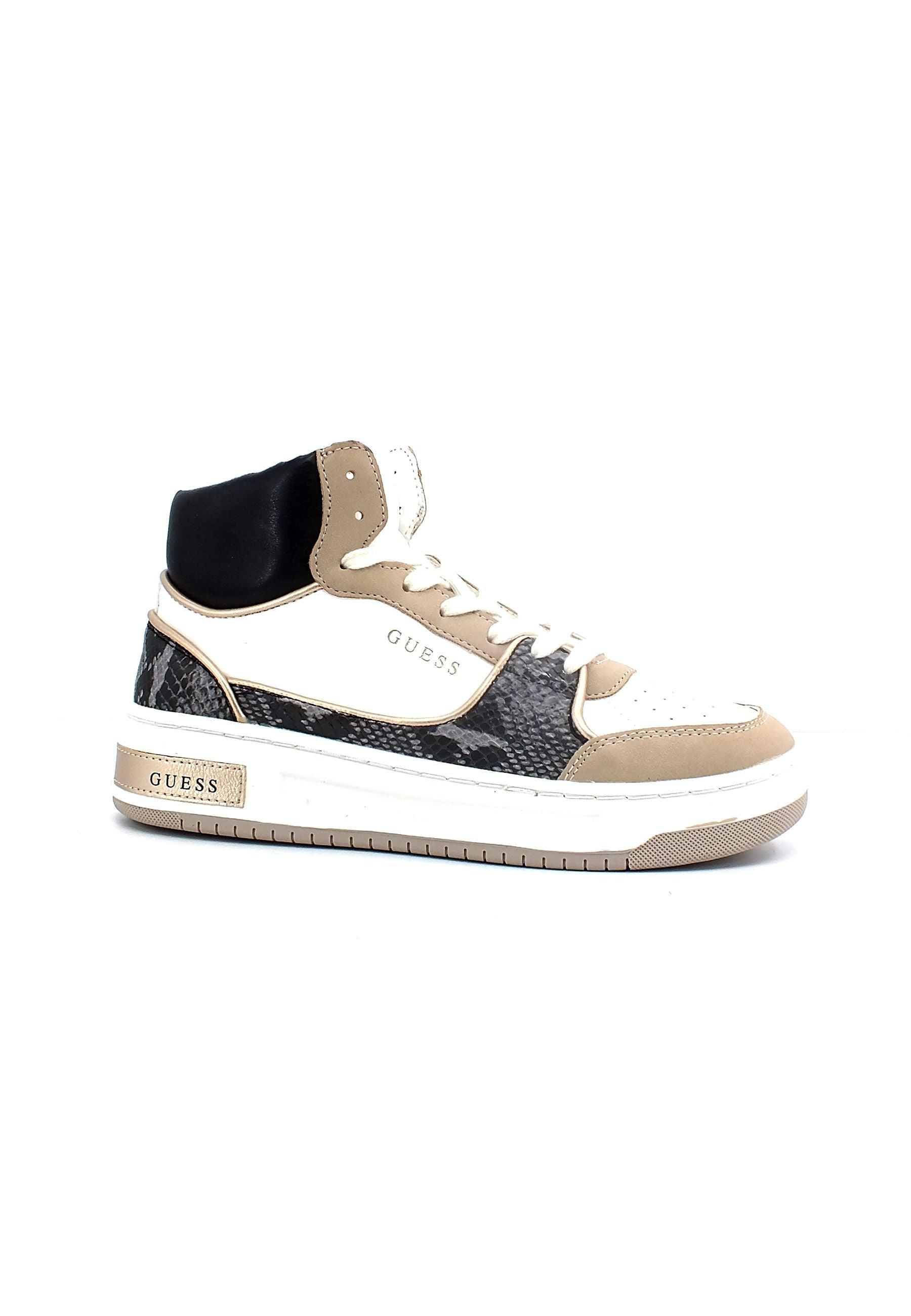 GUESS Sneaker Hi Python Donna White Rose FL8TULSMR12 - Sandrini Calzature e Abbigliamento