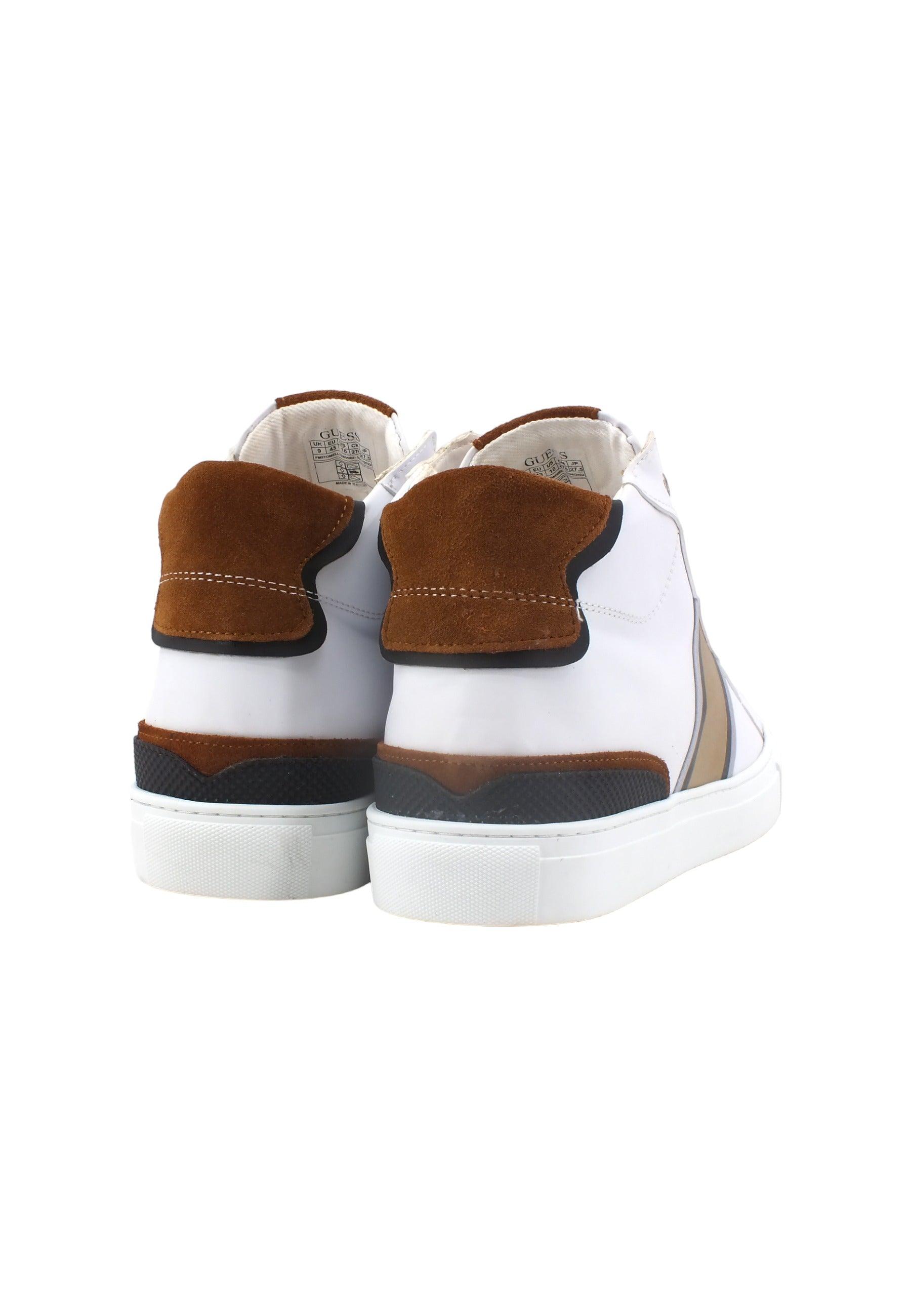 GUESS Sneaker Hi Sneaker Uomo White Beige FM5TOMELL12 - Sandrini Calzature e Abbigliamento