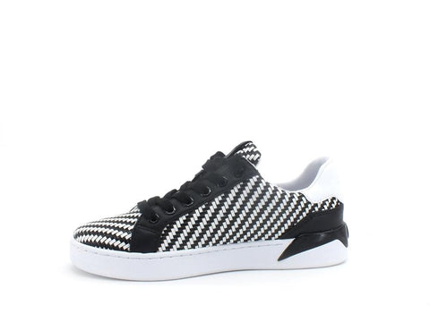 GUESS Sneaker Intreccio Bicolor Logo Retro Black White FL5RF3FAP12 - Sandrini Calzature e Abbigliamento