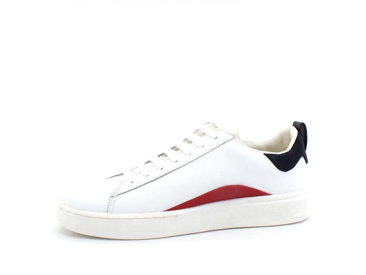 GUESS Sneaker Leather Tricolor White Blue Red FM6VERLEA12 - Sandrini Calzature e Abbigliamento