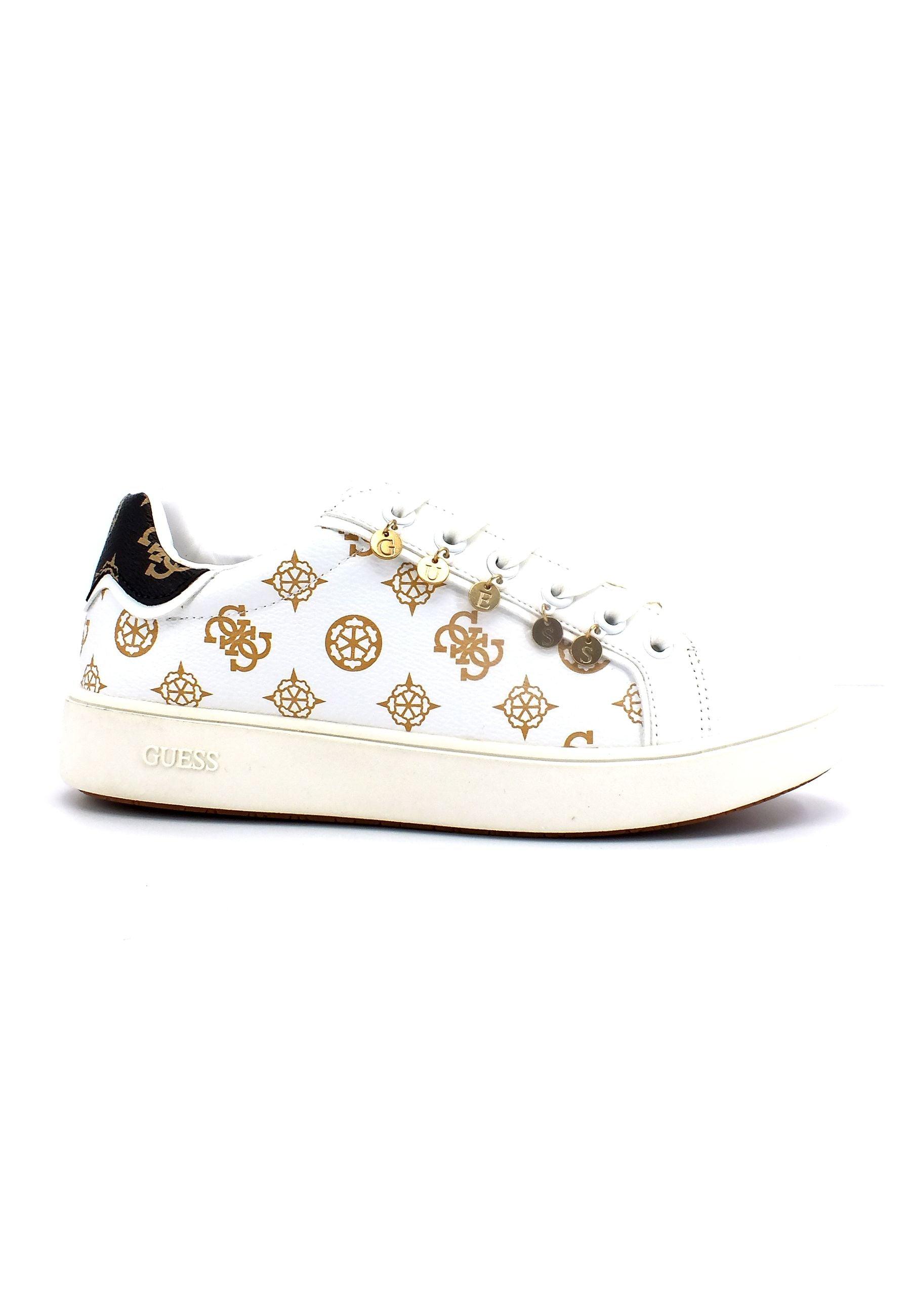 GUESS Sneaker Loghi Donna Off White FL5MELFAL12 - Sandrini Calzature e Abbigliamento