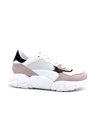 GUESS Sneaker Loghi Donna White Brown FL5GLDFAL12 - Sandrini Calzature e Abbigliamento