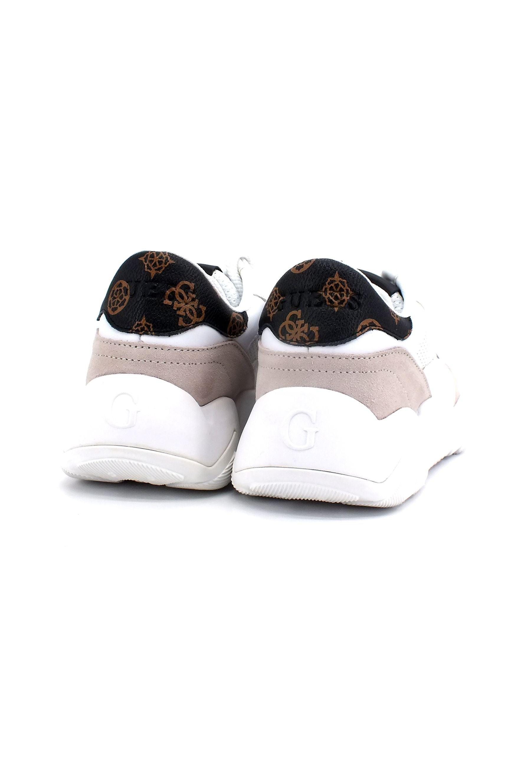 GUESS Sneaker Loghi Donna White Brown FL5GLDFAL12 - Sandrini Calzature e Abbigliamento