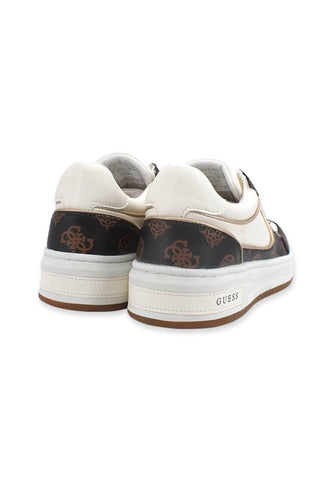 GUESS Sneaker Loghi Donna White Brown FL8TKYSMF12 - Sandrini Calzature e Abbigliamento