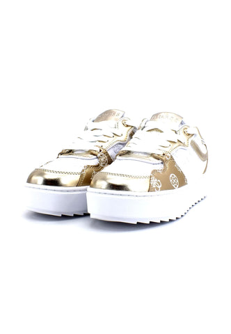 GUESS Sneaker Loghi Sneaker Donna White Gold FL5FIESMA12 - Sandrini Calzature e Abbigliamento