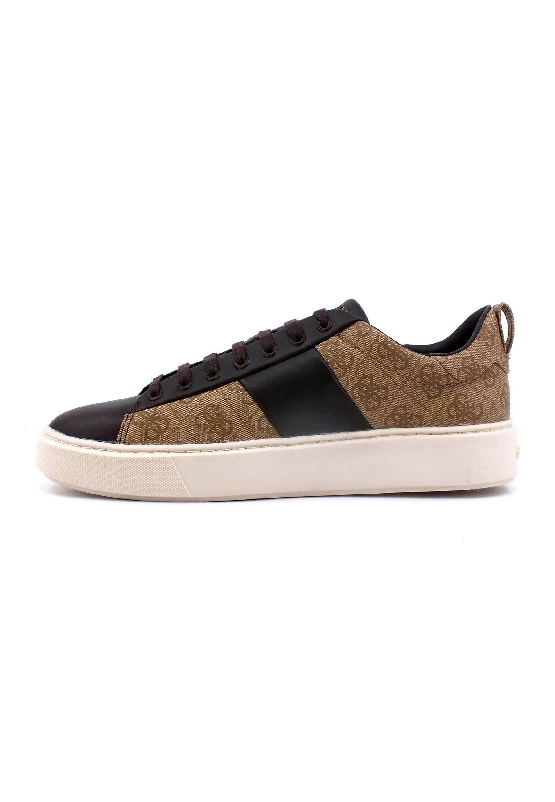 GUESS Sneaker Loghi Uomo Beige Brown FM5NVIFAB12 - Sandrini Calzature e Abbigliamento