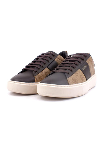 GUESS Sneaker Loghi Uomo Beige Brown FM5NVIFAB12 - Sandrini Calzature e Abbigliamento