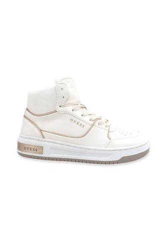 GUESS Sneaker Mid Donna White Gold FL8TULSMA12 - Sandrini Calzature e Abbigliamento