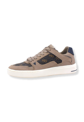 GUESS Sneaker Ox Bicolor Loghi Uomo Beige Brown Ocra FM7VBLFAB12 - Sandrini Calzature e Abbigliamento