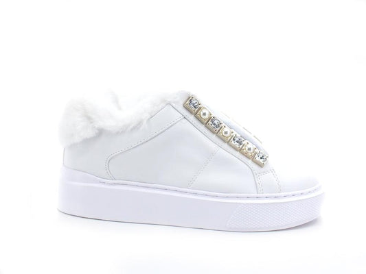 GUESS Sneaker Pelo Platform Borchie White FL8H2YELE12 - Sandrini Calzature e Abbigliamento