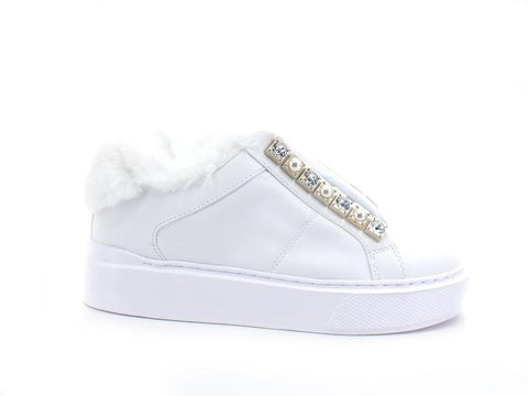 GUESS Sneaker Pelo Platform Borchie White FL8H2YELE12 - Sandrini Calzature e Abbigliamento