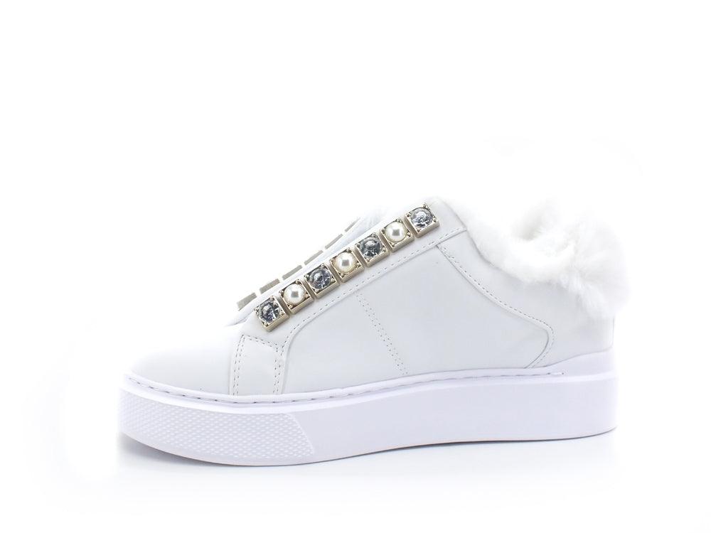 GUESS Sneaker Pelo Platform Borchie White FL8H2YELE12 - Sandrini Calzature e Abbigliamento