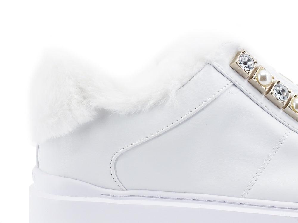 GUESS Sneaker Pelo Platform Borchie White FL8H2YELE12 - Sandrini Calzature e Abbigliamento