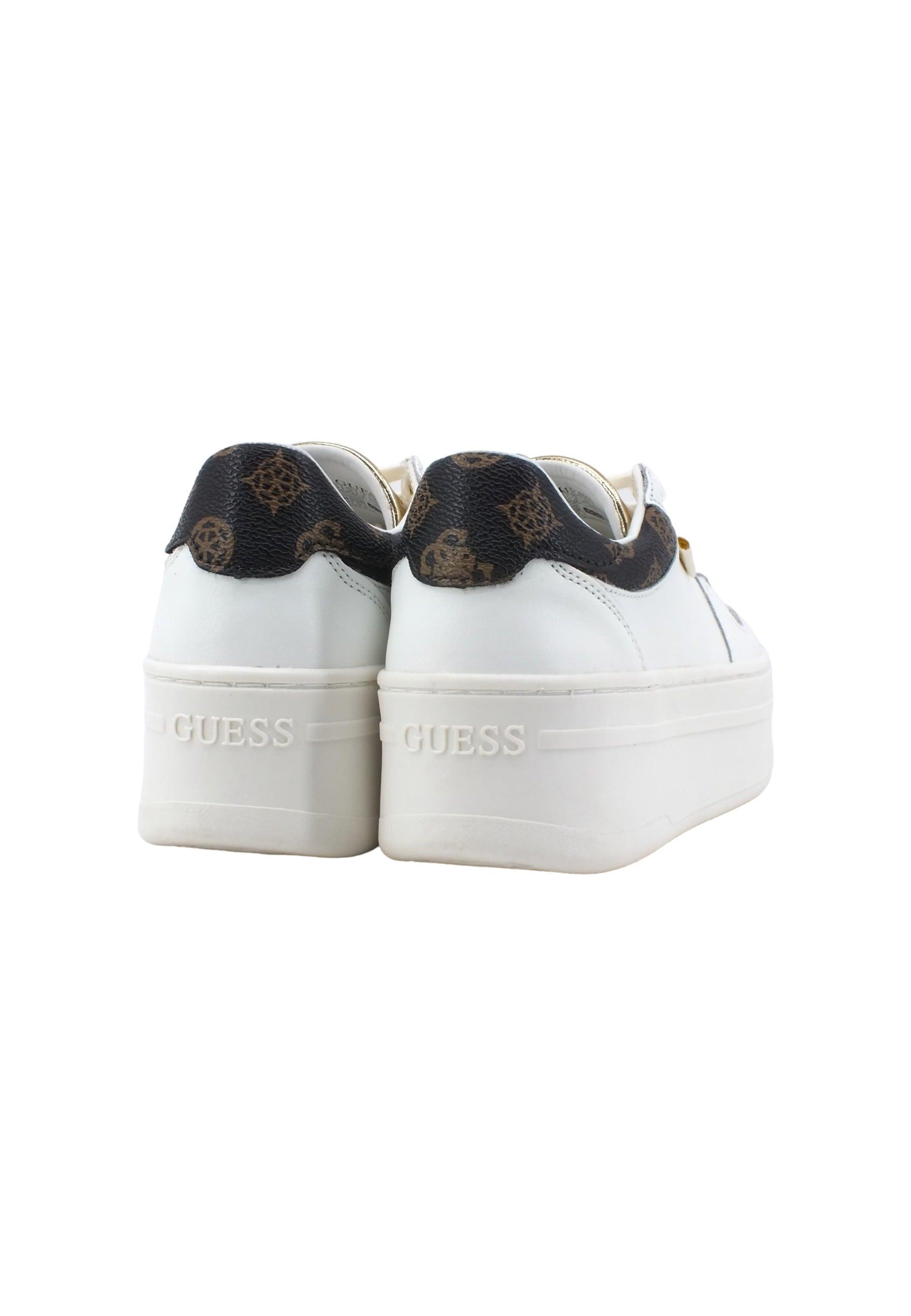 GUESS Sneaker Platform Donna White Brown Ocra FL7LIFLEA12 - Sandrini Calzature e Abbigliamento