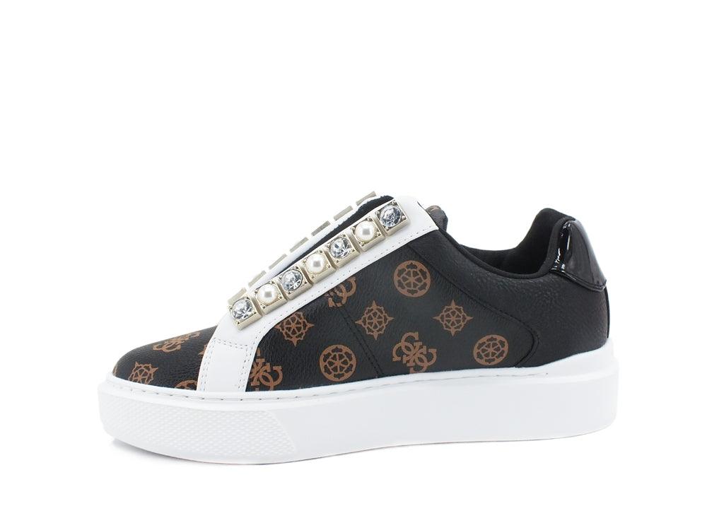 GUESS Sneaker Platform Loghi Perle Brown Black FL8HAYPEL12 - Sandrini Calzature e Abbigliamento