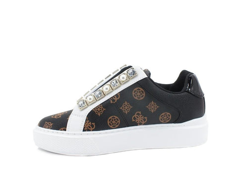 GUESS Sneaker Platform Loghi Perle Brown Black FL8HAYPEL12 - Sandrini Calzature e Abbigliamento