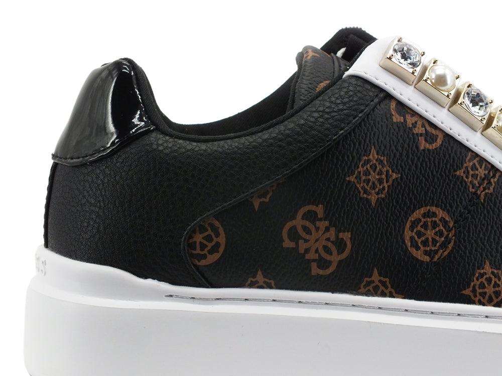 GUESS Sneaker Platform Loghi Perle Brown Black FL8HAYPEL12 - Sandrini Calzature e Abbigliamento