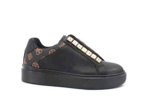 GUESS Sneaker Platform Loghi Printed Black Brown FL8HAYELE12 - Sandrini Calzature e Abbigliamento