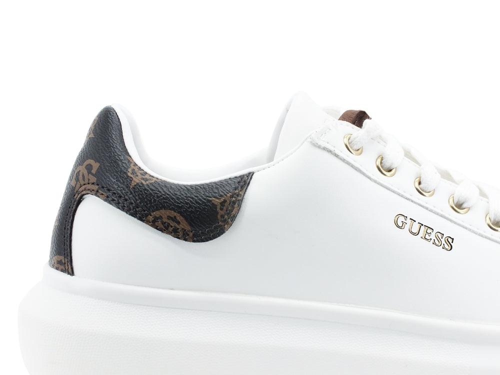 GUESS Sneaker Retro Loghi Printed White Brown FL7SALFAL12 - Sandrini Calzature e Abbigliamento