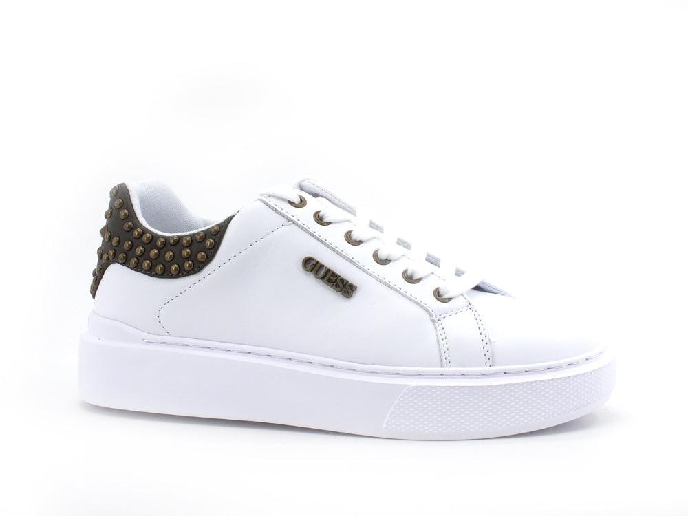 GUESS Sneaker Running Borchie White Olive FL8HALLEA12 - Sandrini Calzature e Abbigliamento