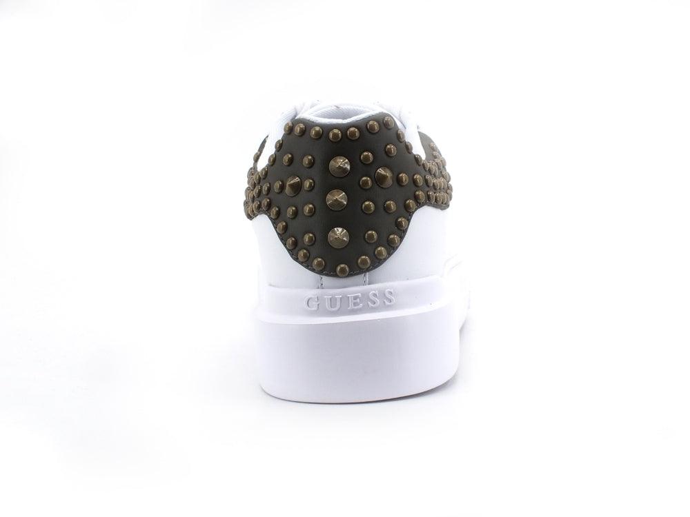 GUESS Sneaker Running Borchie White Olive FL8HALLEA12 - Sandrini Calzature e Abbigliamento