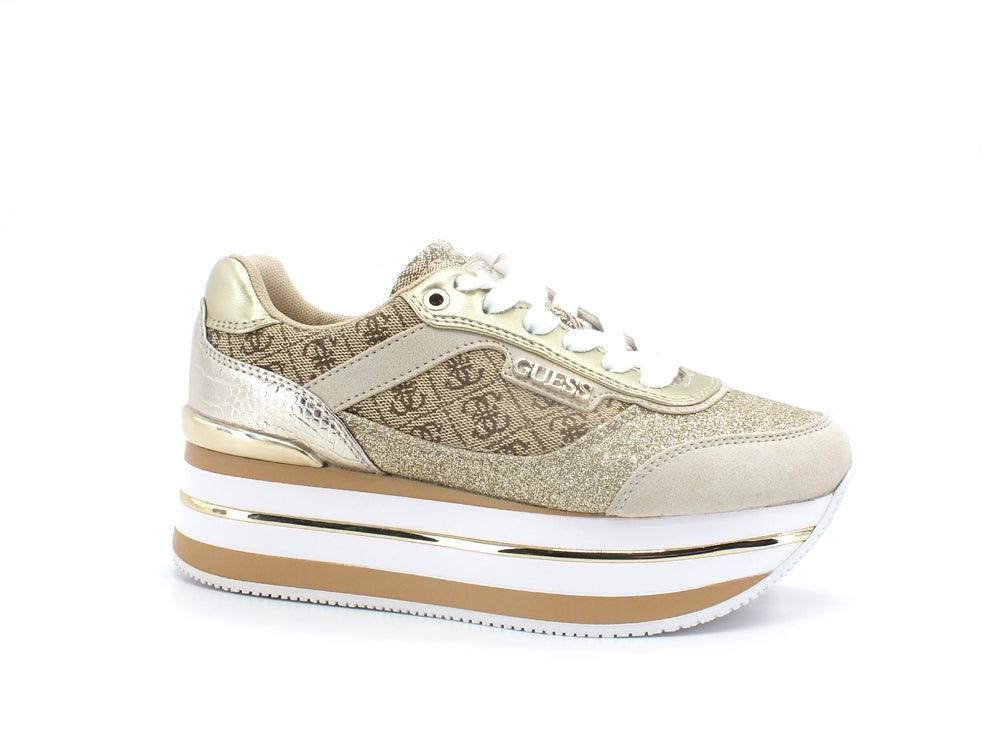 GUESS Sneaker Running Platform Loghi Beige Brown FL5HNSFAL12 - Sandrini Calzature e Abbigliamento